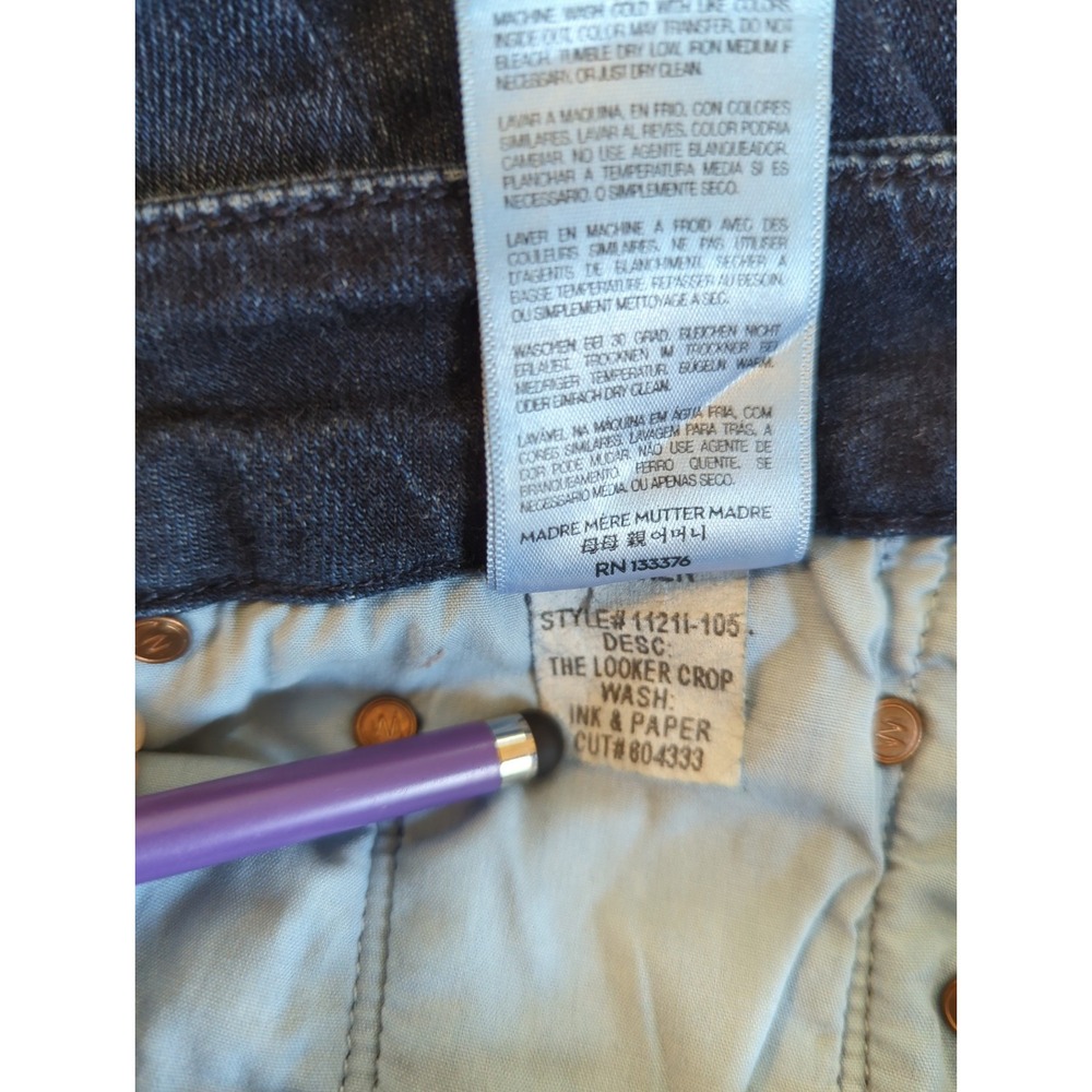 Mother The Looker Crop Jeans 29 Indigo Ink & Paper Easy Chic Boho Appeal - Picture 6 of 9